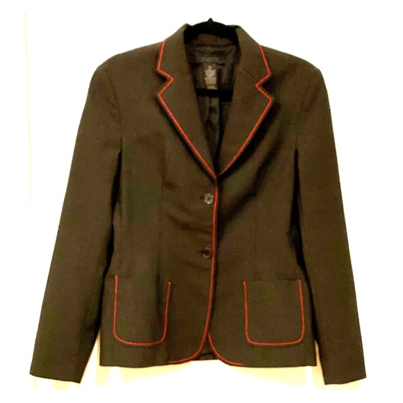 THE LIMITED Stretch Charcoal Grey Blazer w/Red - Picture 6 of 6